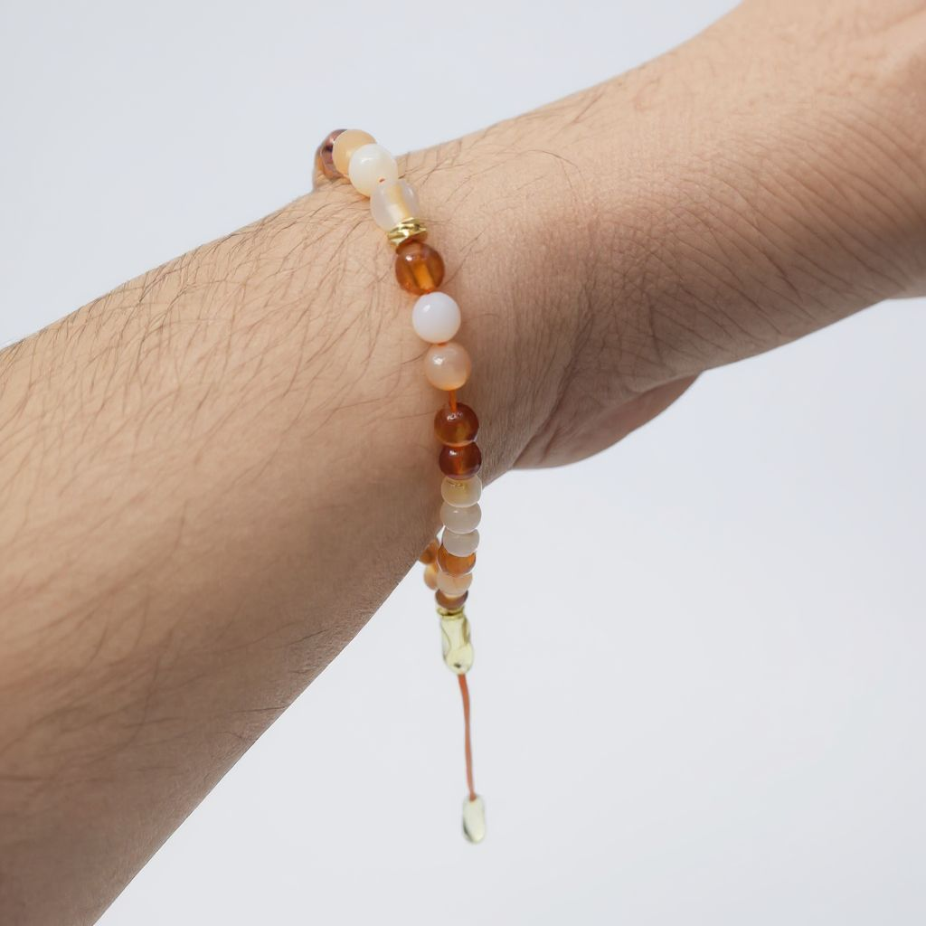 Bileklik Tespih Çekim Serisi (Turuncu Ceyt) 6mm