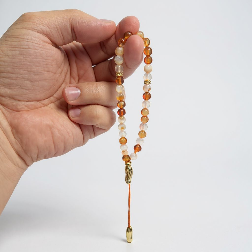 Bileklik Tespih Çekim Serisi (Turuncu Ceyt) 6mm