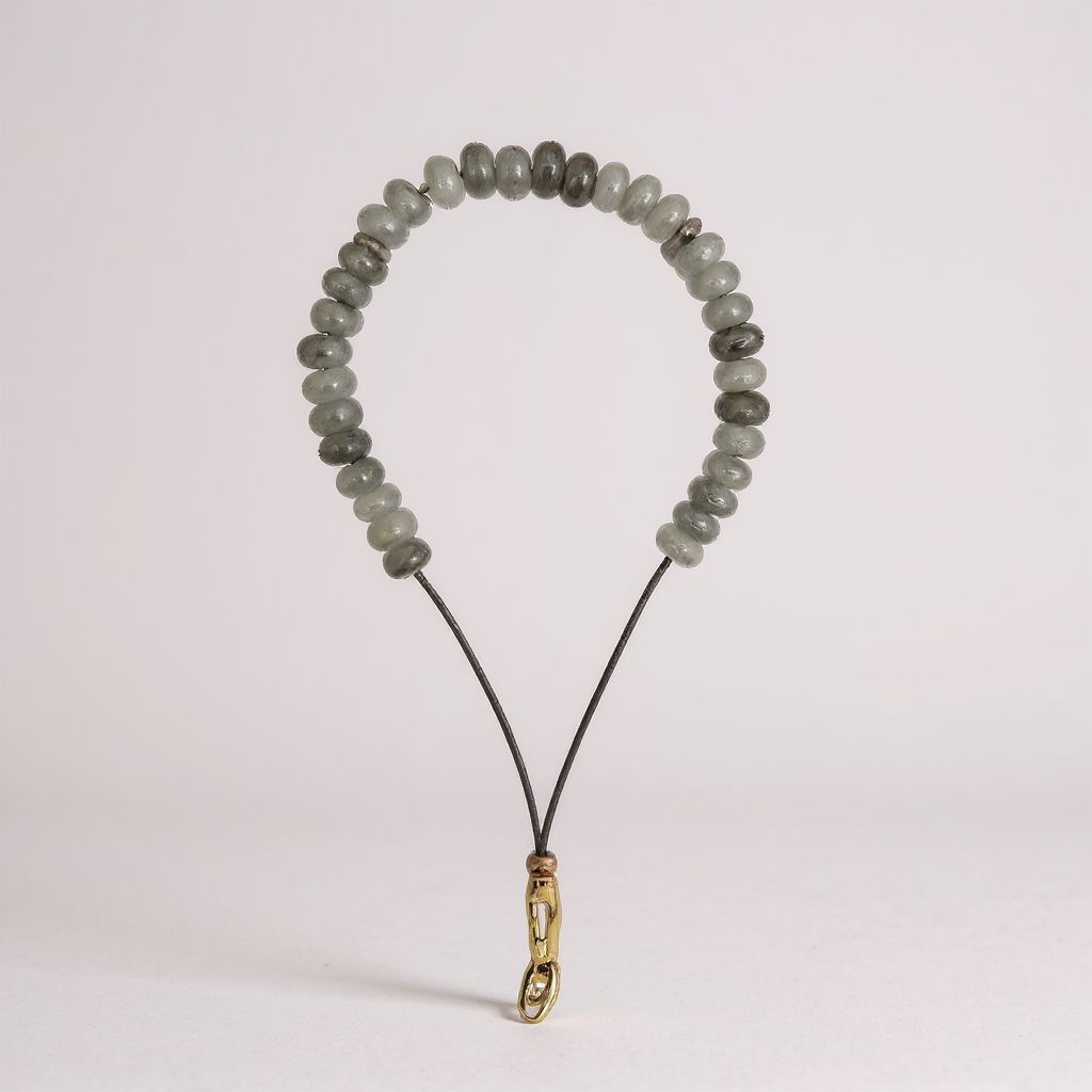 Bileklik Tespih Rondela Serisi (Gri Ceyt) 8*5 mm