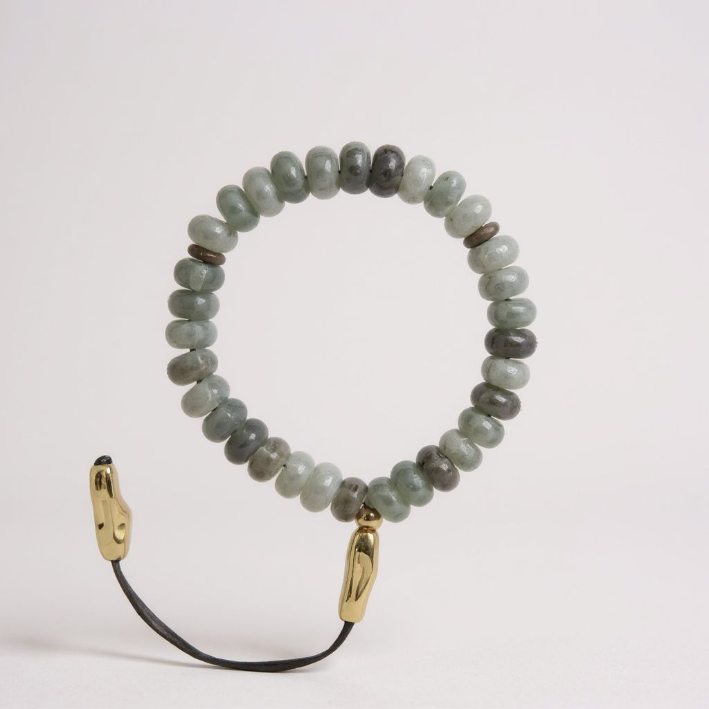 Bileklik Tespih Rondela Serisi (Gri Ceyt) 8*5 mm