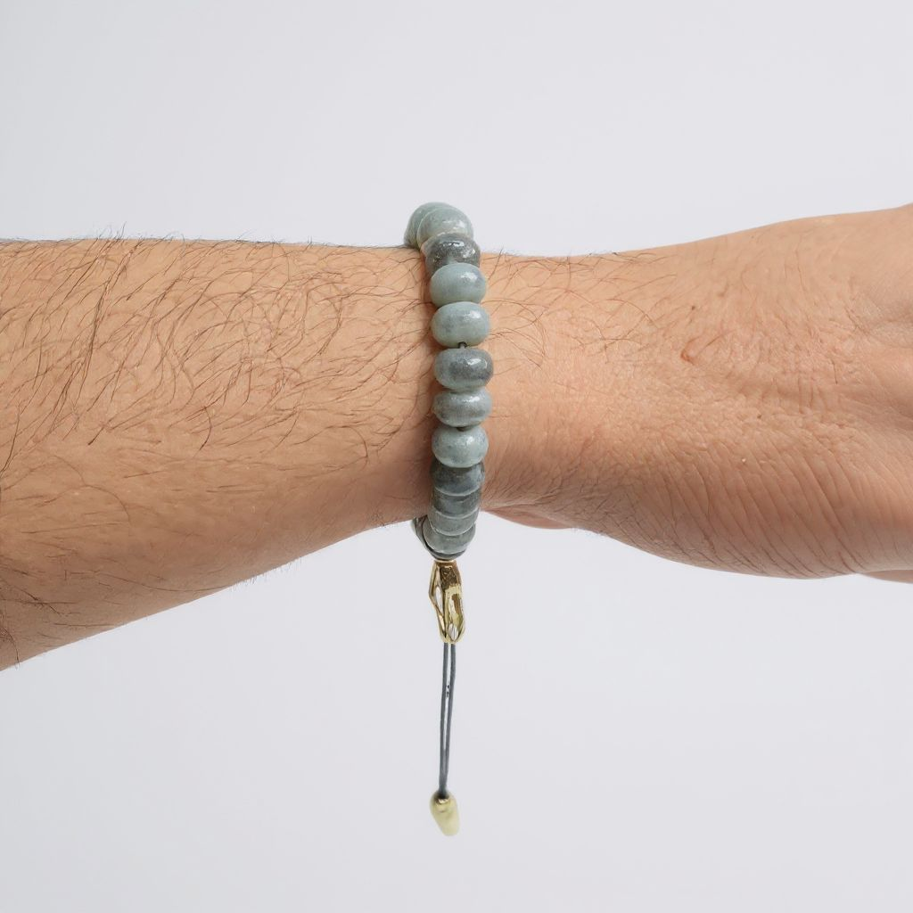 Bileklik Tespih Rondela Serisi (Gri Ceyt) 8*5 mm