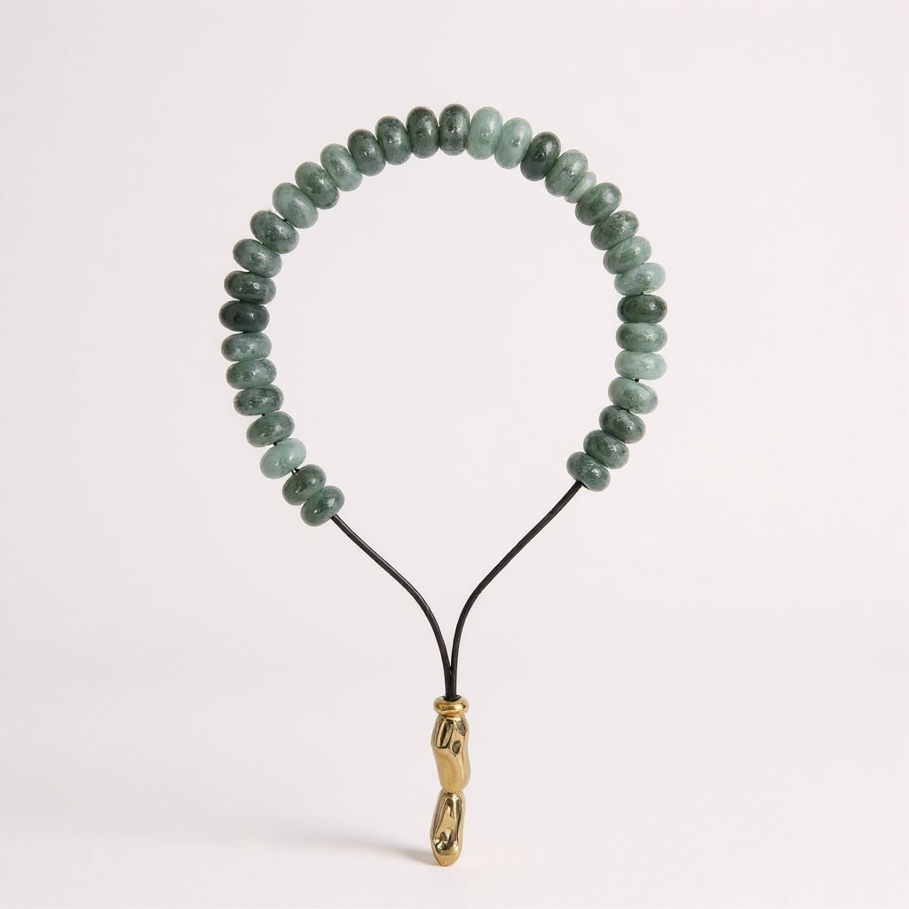 Bileklik Tespih Rondela Serisi (Zümrüt Ceyt) 8*5 mm