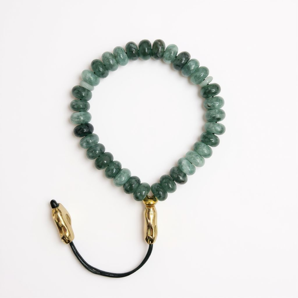 Bileklik Tespih Rondela Serisi (Zümrüt Ceyt) 8*5 mm