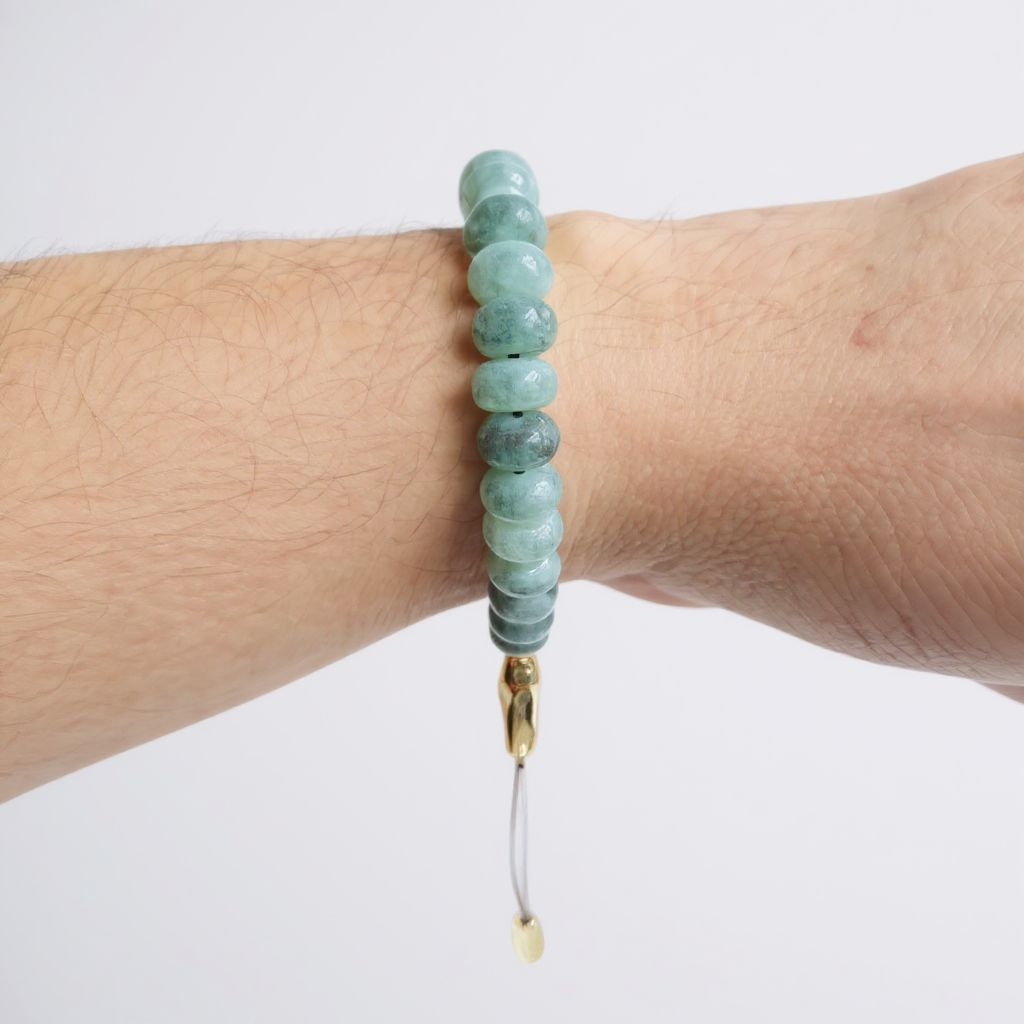 Bileklik Tespih Rondela Serisi (Zümrüt Ceyt) 8*5 mm