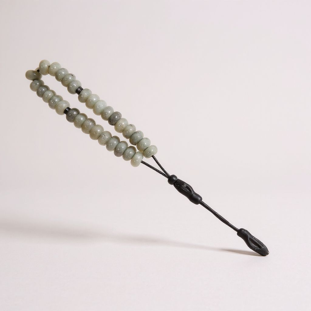 Bileklik Tespih Rondela Serisi (Gri Ceyt) Siyah 8*5 mm