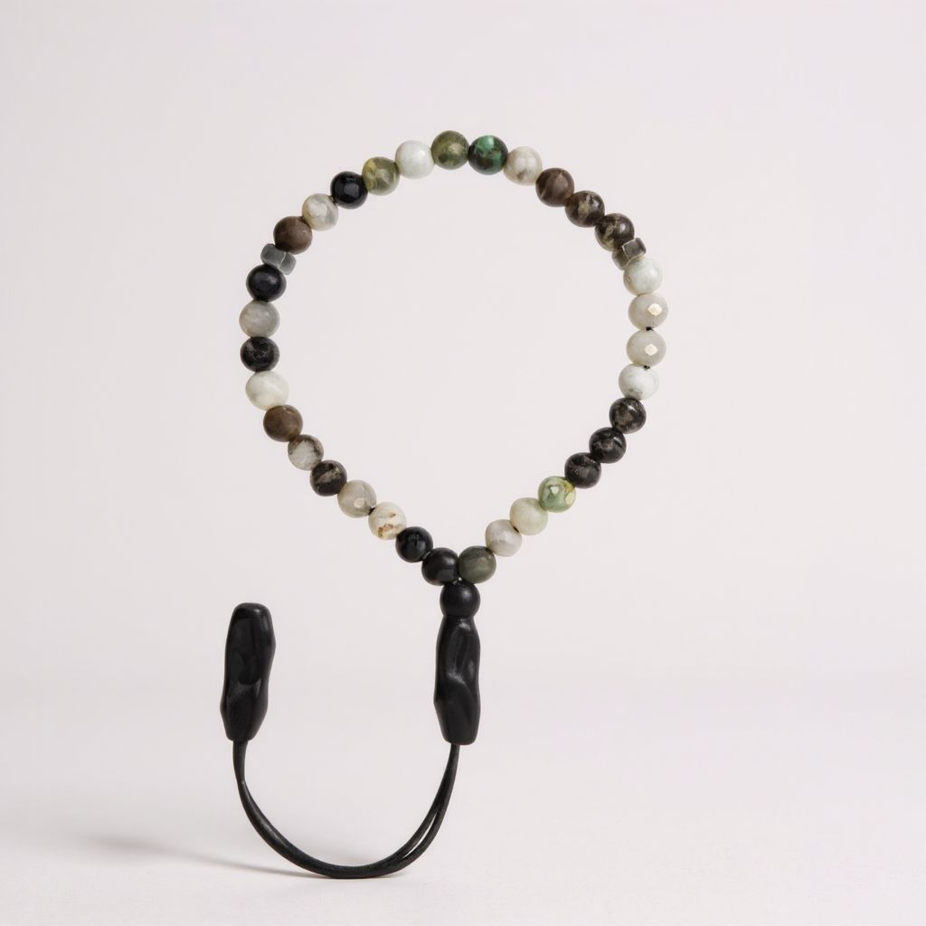 Bileklik Tespih Zarif Serisi (Fasetli Zümrüt) Siyah 5 mm