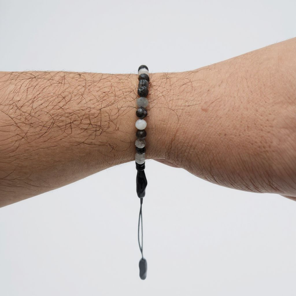 Bileklik Tespih Zarif Serisi (Fasetli Zümrüt) Siyah 5 mm