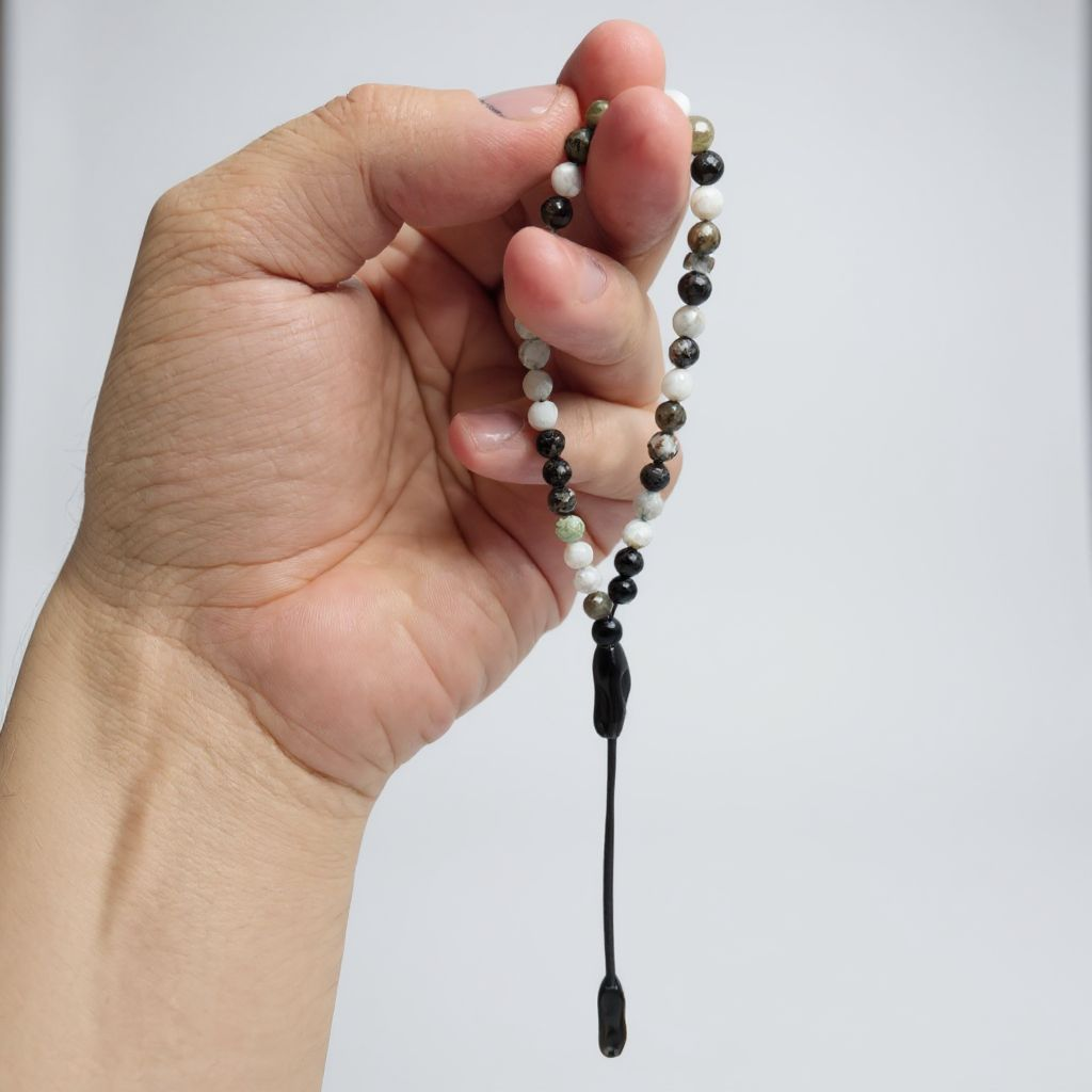 Bileklik Tespih Zarif Serisi (Fasetli Zümrüt) Siyah 5 mm