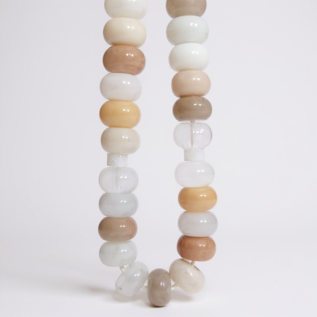 Bileklik Tespih Rondela Serisi (Krem Akik) 8*5 mm