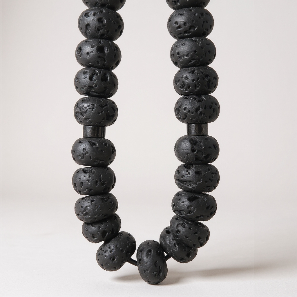 Bracelet Prayer Beads Rondela Series (Lava Stone) 8*5 mm