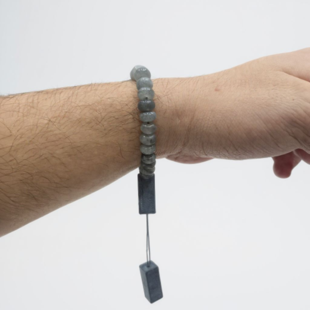 Bileklik Tespih Rondela Serisi (Gri) 8*5 mm