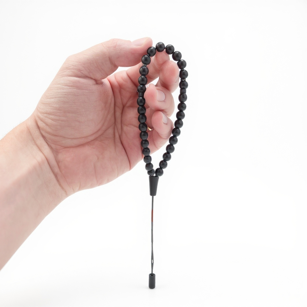 Armband-Gebetsperlen-Set (Facettenschliff, schwarzer Onyx) 6 mm