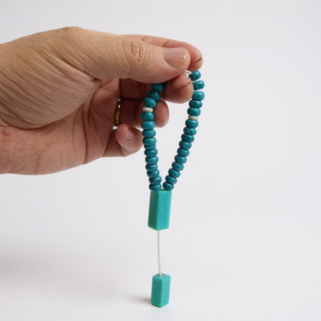 Bileklik Tespih Rondela Serisi (Yeşil turkuaz) 8*5 mm