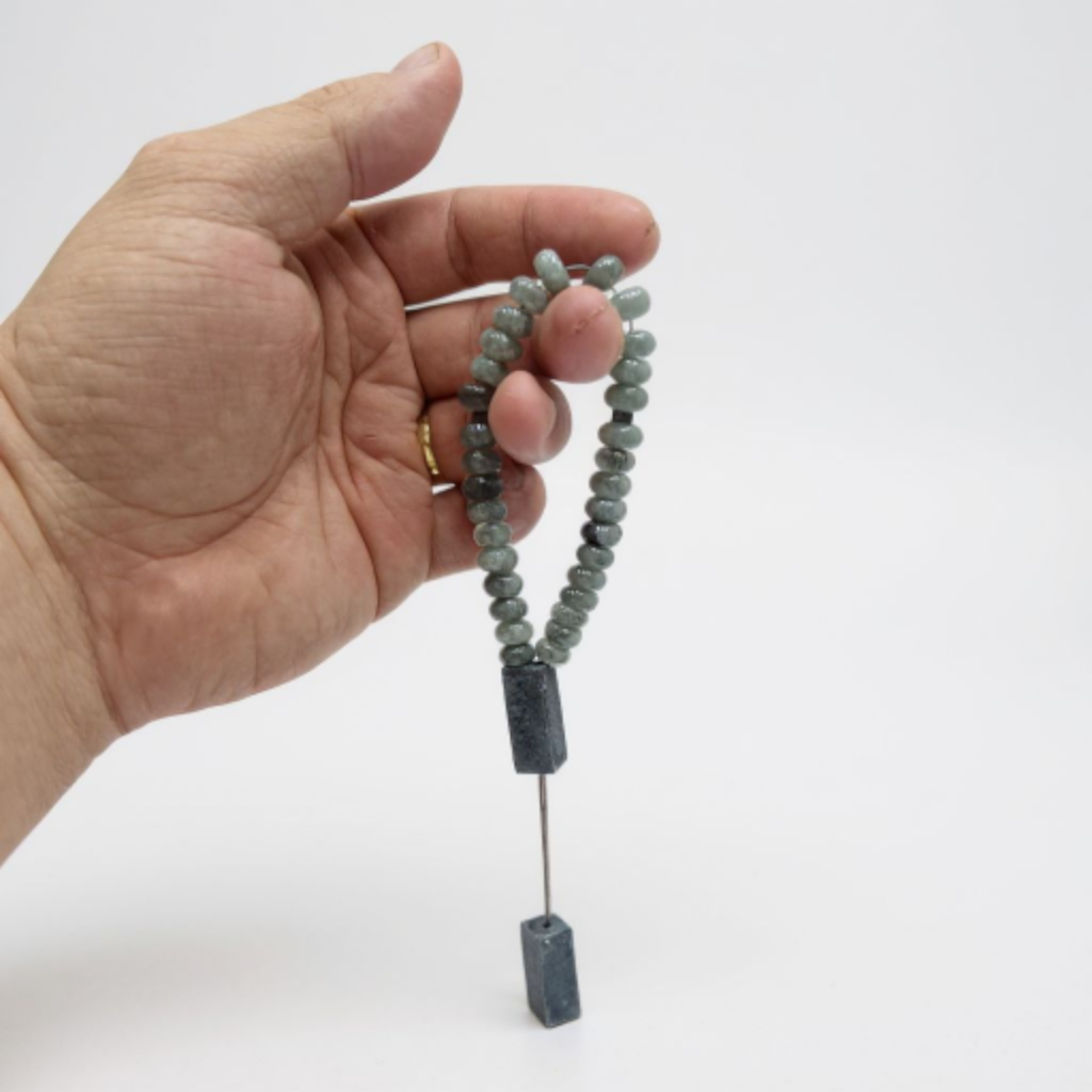 Bileklik Tespih Rondela Serisi (Gri) 8*5 mm