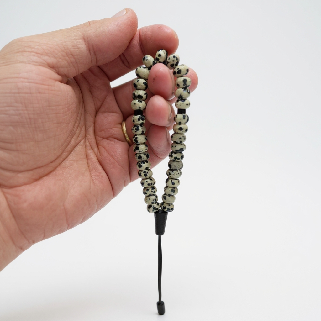 Armband-Rosenkranz-Unterlegscheiben-Serie (Dalmatinerjade) 8 x 5 mm