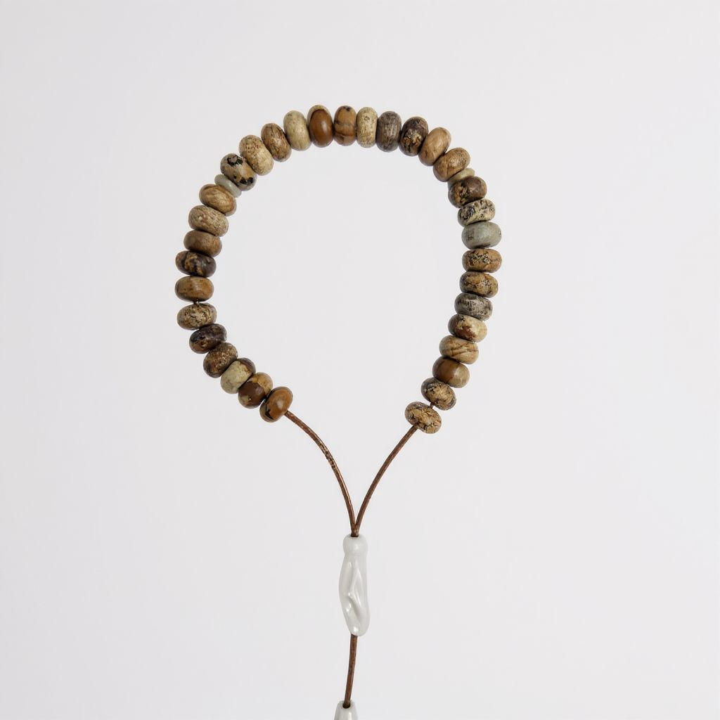 Bileklik Tespih Rondela Serisi (Toprak Jasper) 8*5 mm