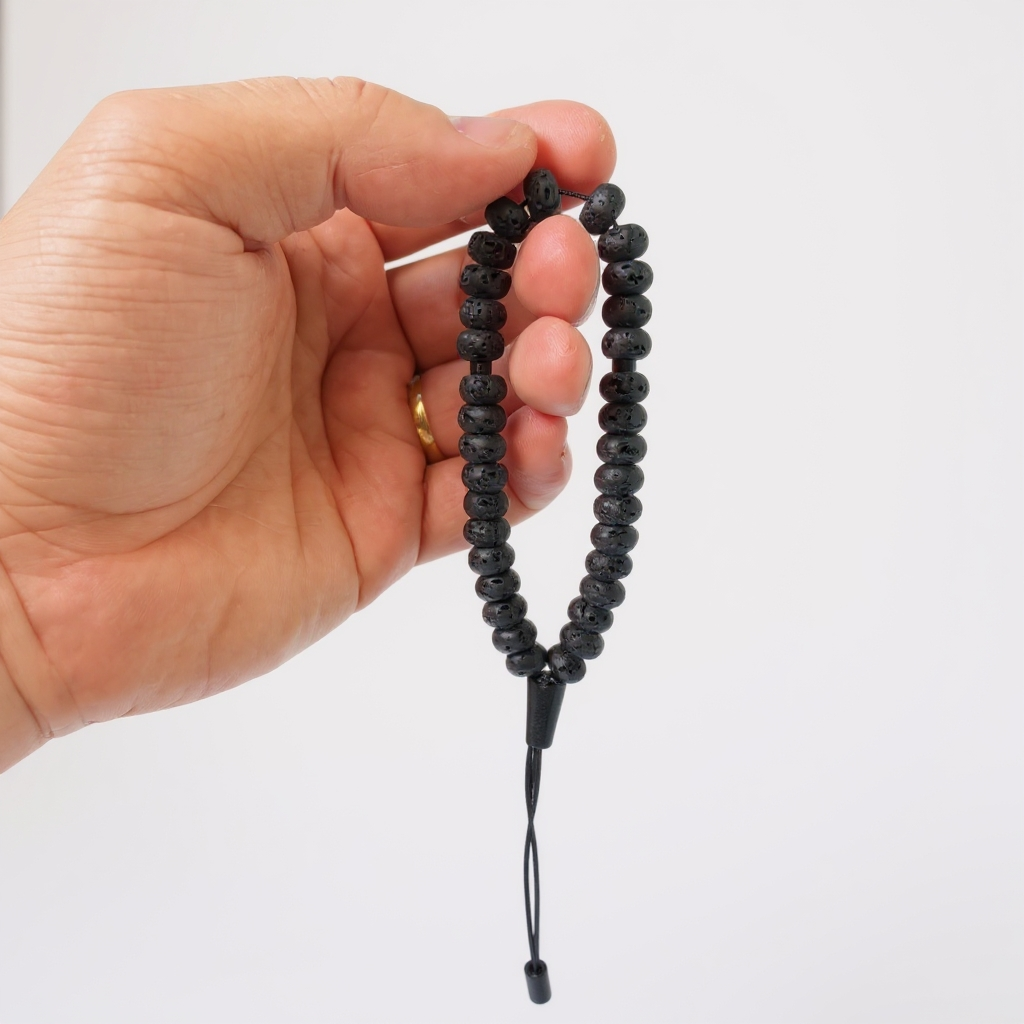 Bracelet Prayer Beads Rondela Series (Lava Stone) 8*5 mm