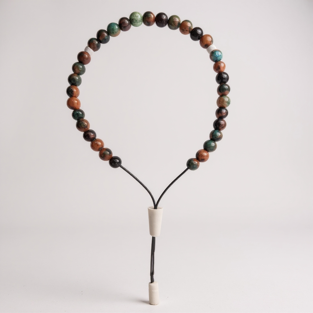 Bracelet Prayer Bead Set (Red Green Agate) 6 mm