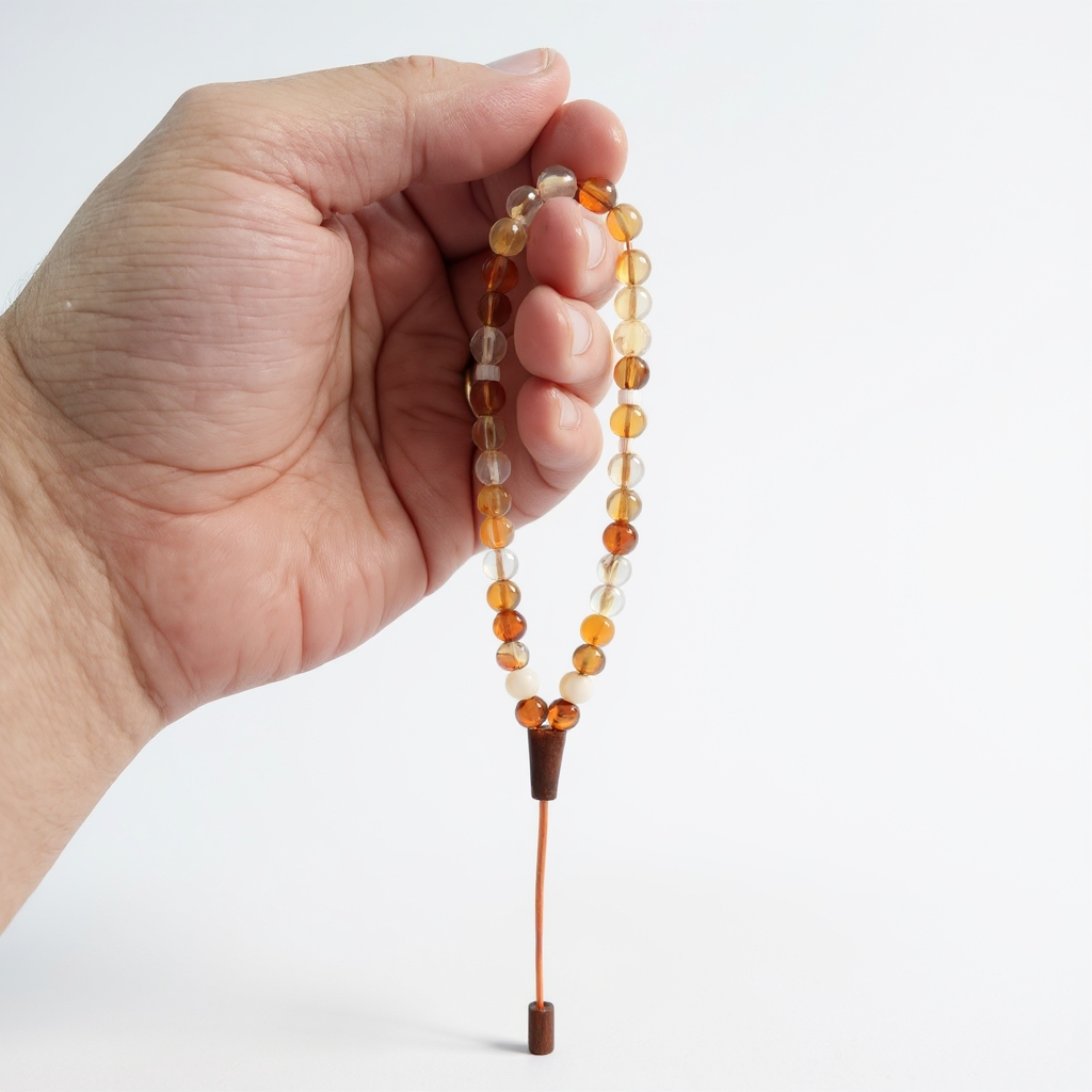 Gebetsperlen-Armbandset (Orange Jade) 6 mm