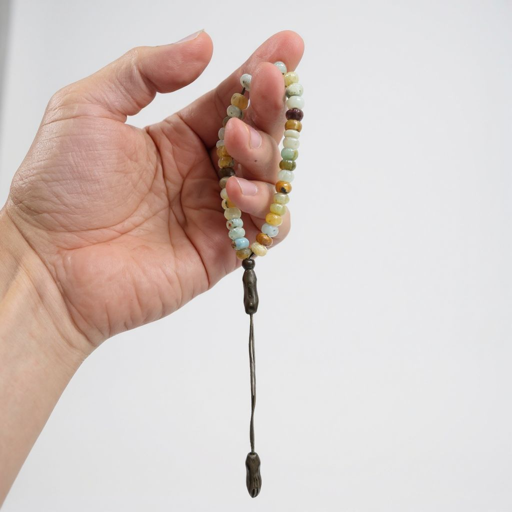 Bileklik Tespih Rondela Serisi (Amazonit) 7*4 mm