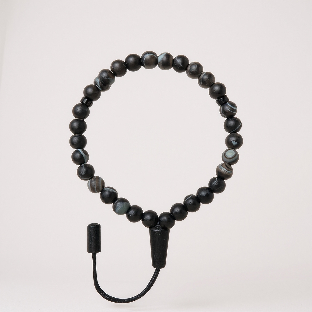 Gebetsperlen-Armbandset (Mattschwarzer Achat) 6 mm