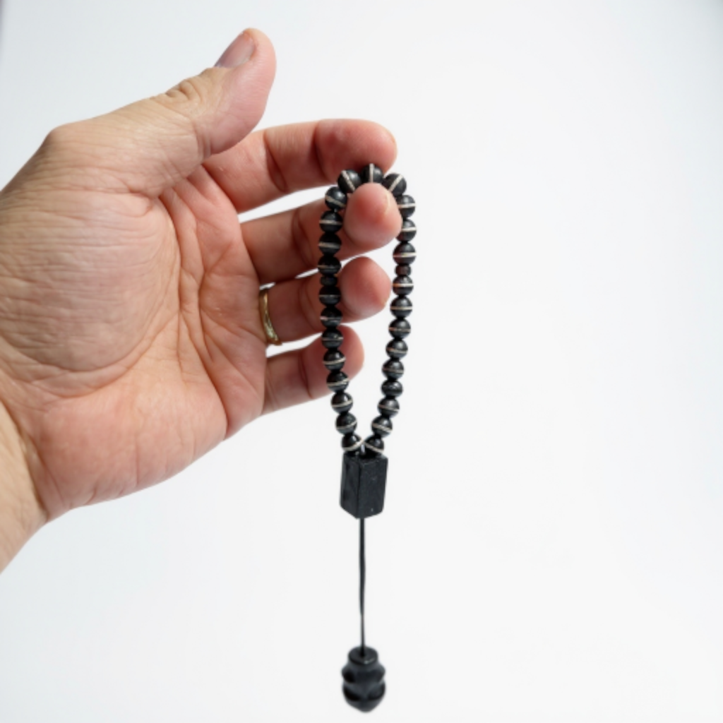 Bileklik Tespih Çekim Serisi (Tibet Siyah Akik) 6 mm