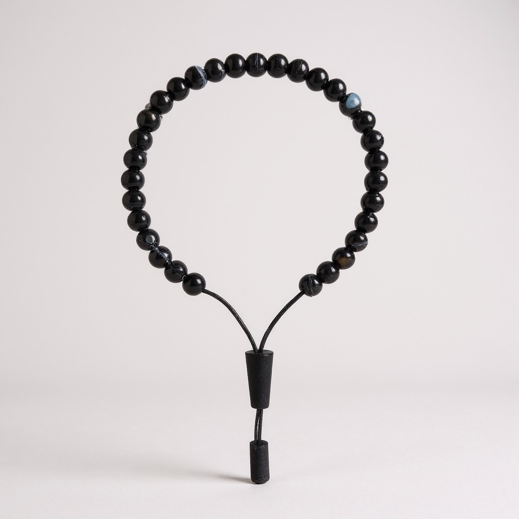Bracelet Prayer Bead Set (Black Agate) 6 mm