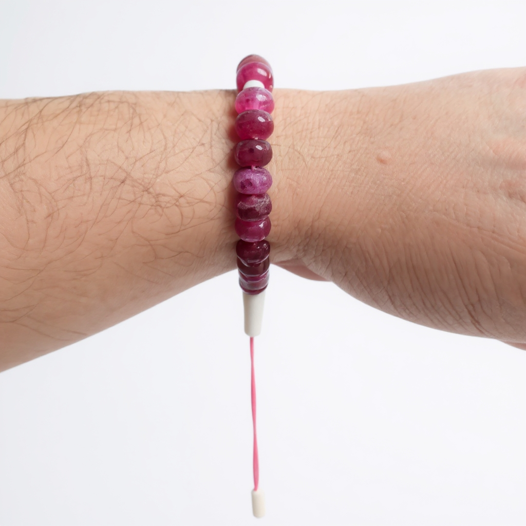 Armband-Rosenkranz-Unterlegscheiben-Serie (Rosa Jade) 8*5 mm