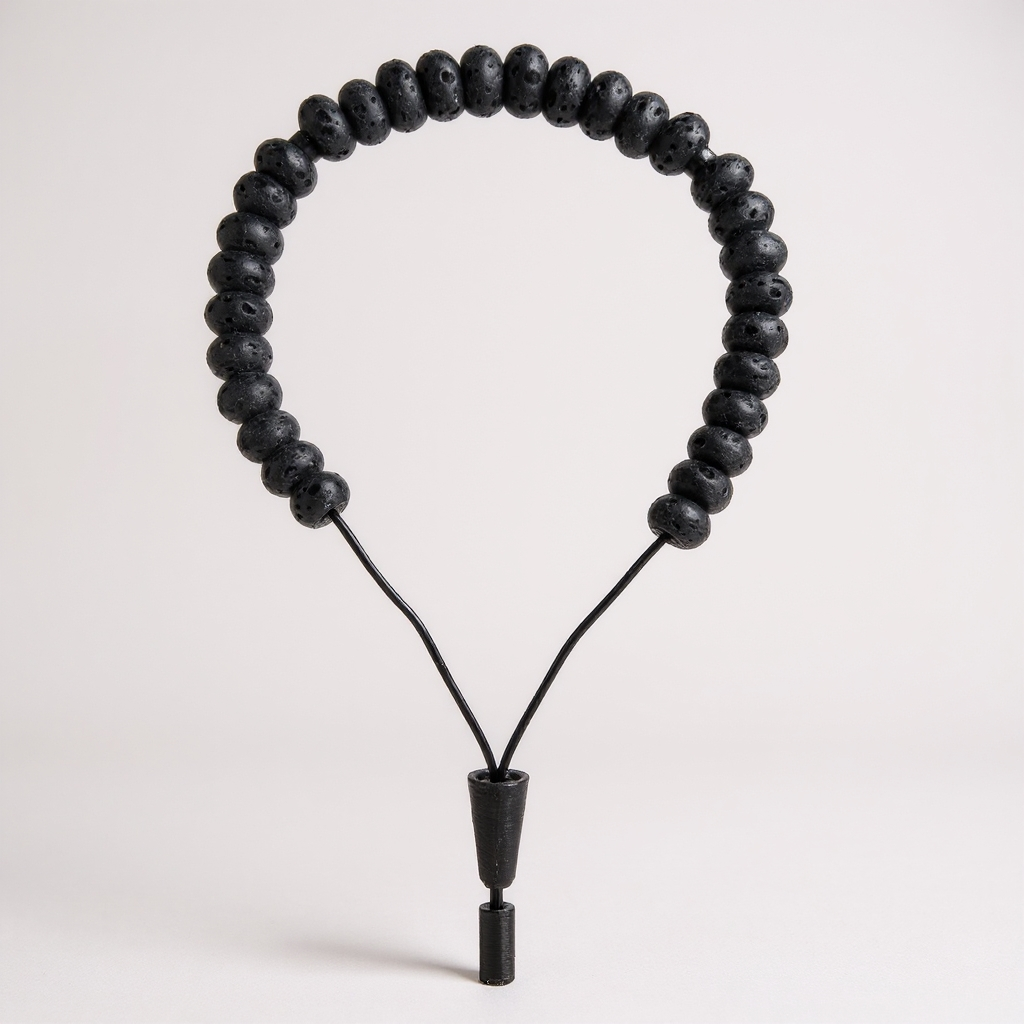 Bracelet Prayer Beads Rondela Series (Lava Stone) 8*5 mm