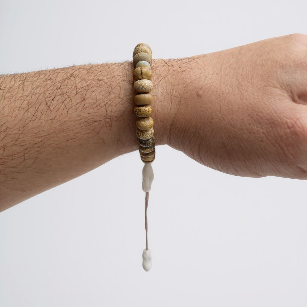 Bileklik Tespih Rondela Serisi (Toprak Jasper) 8*5 mm