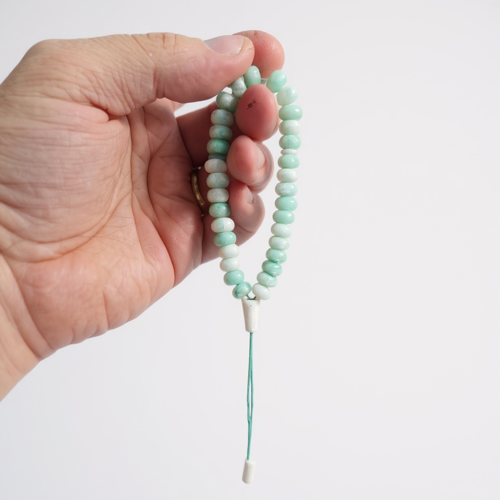 Armband-Rosenkranz-Unterlegscheiben-Serie (Türkis-Jade) 8 x 5 mm