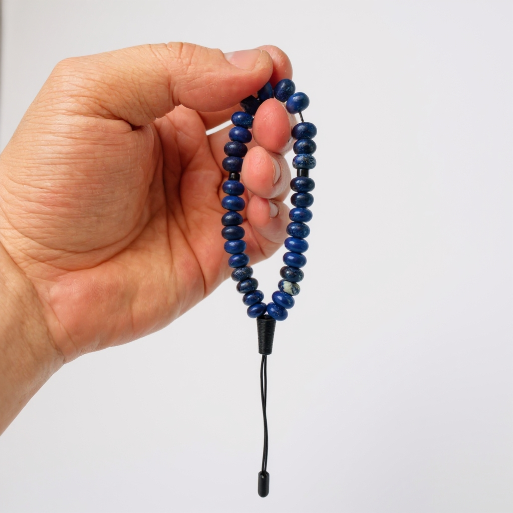 Armband-Gebetsperlen, Unterlegscheiben-Serie (Lapis Lazuli), 8 x 5 mm