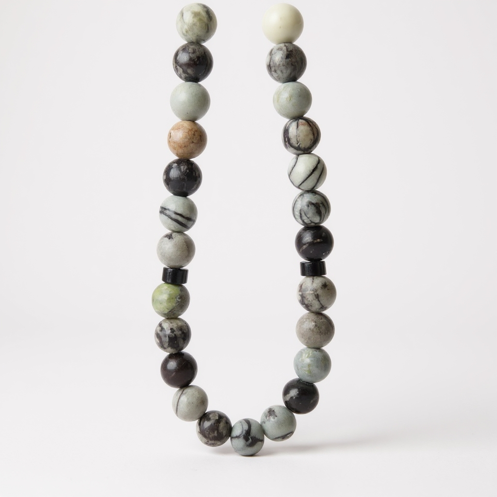 Gebetsperlen-Armbandset (Grauer Achat) 6 mm