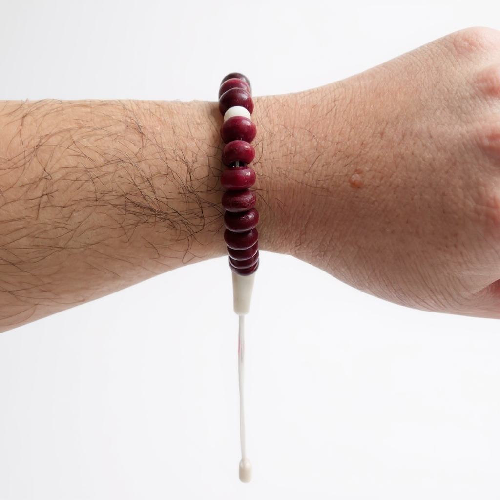 Bracelet Prayer Beads Rondela Series (Red Agate) 8*5 mm