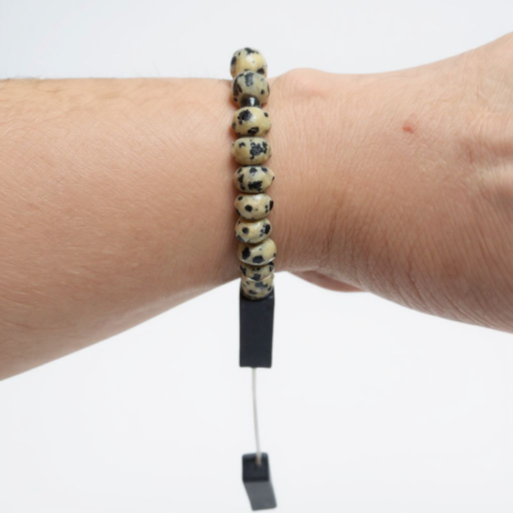 Bileklik Tespih Rondela Serisi (Dalmaçya Jasper) 8*5 mm