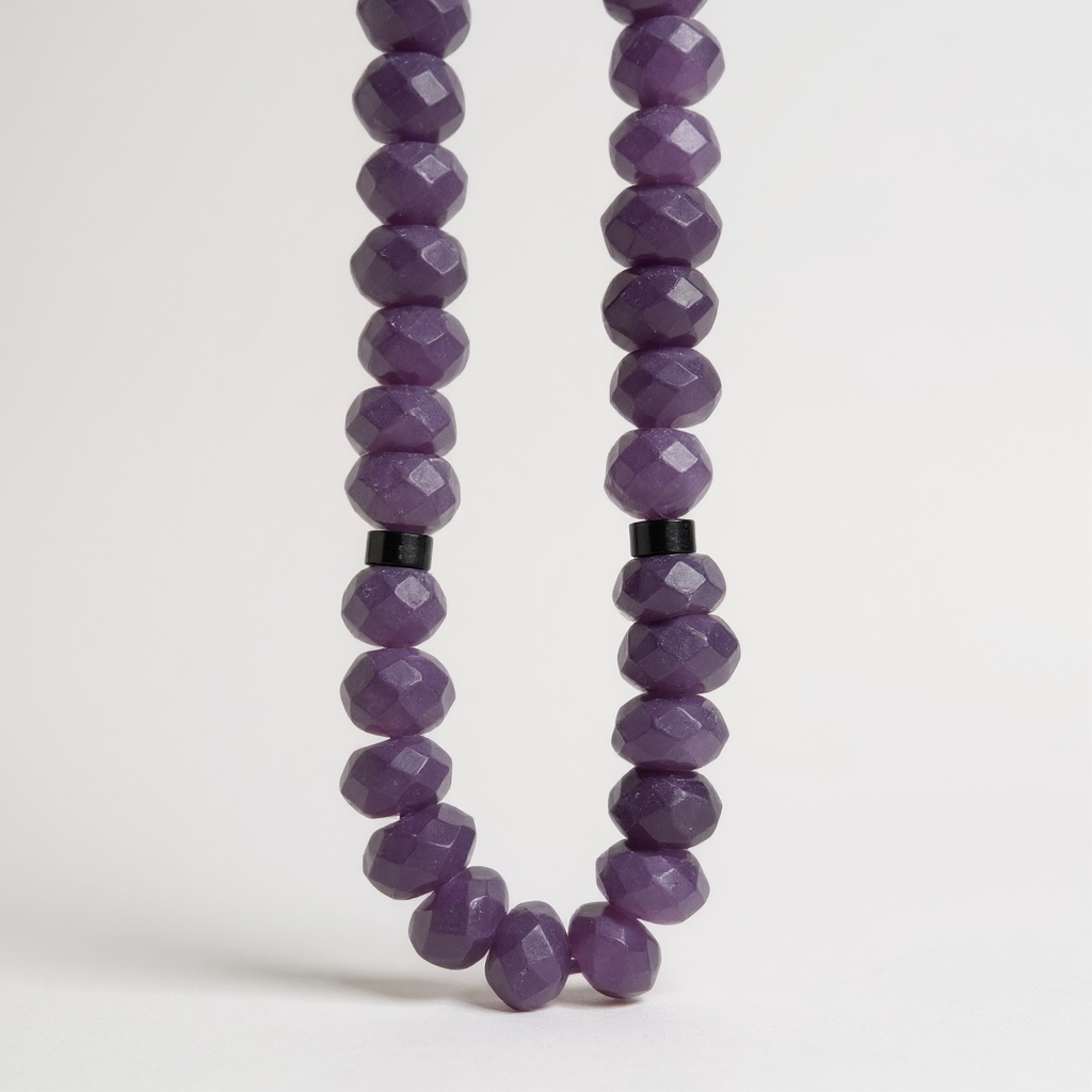 Armband-Gebetsperlen, Unterlegscheiben-Serie (Lila Jade), 8 x 5 mm