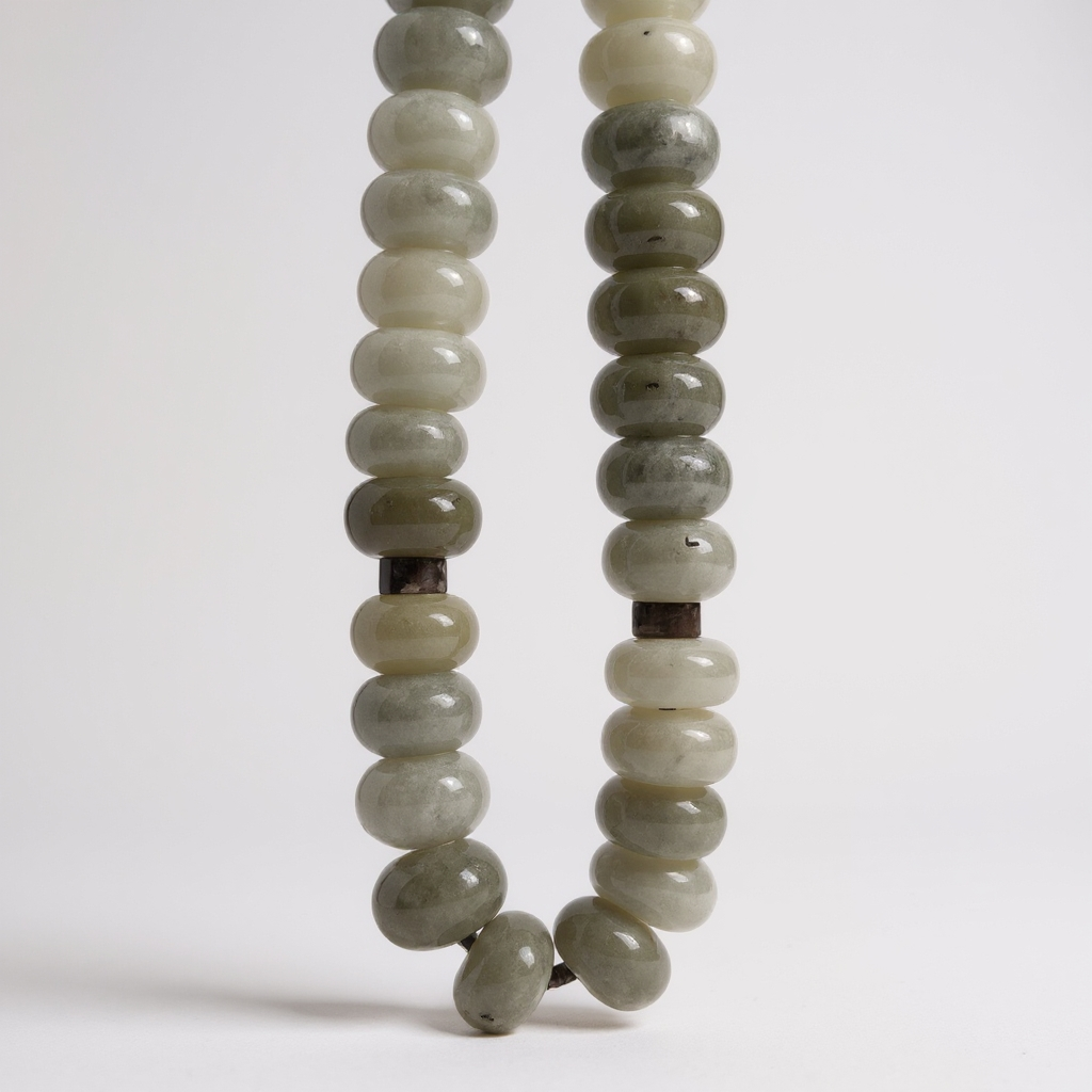 Bracelet Prayer Beads Washer Series (Gray Jade) 8*5 mm
