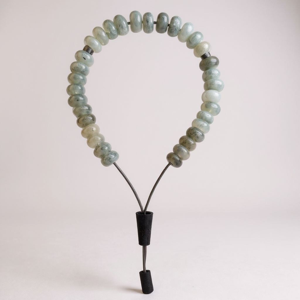 Bracelet Prayer Beads Washer Series (Gray Jade) 8*5 mm