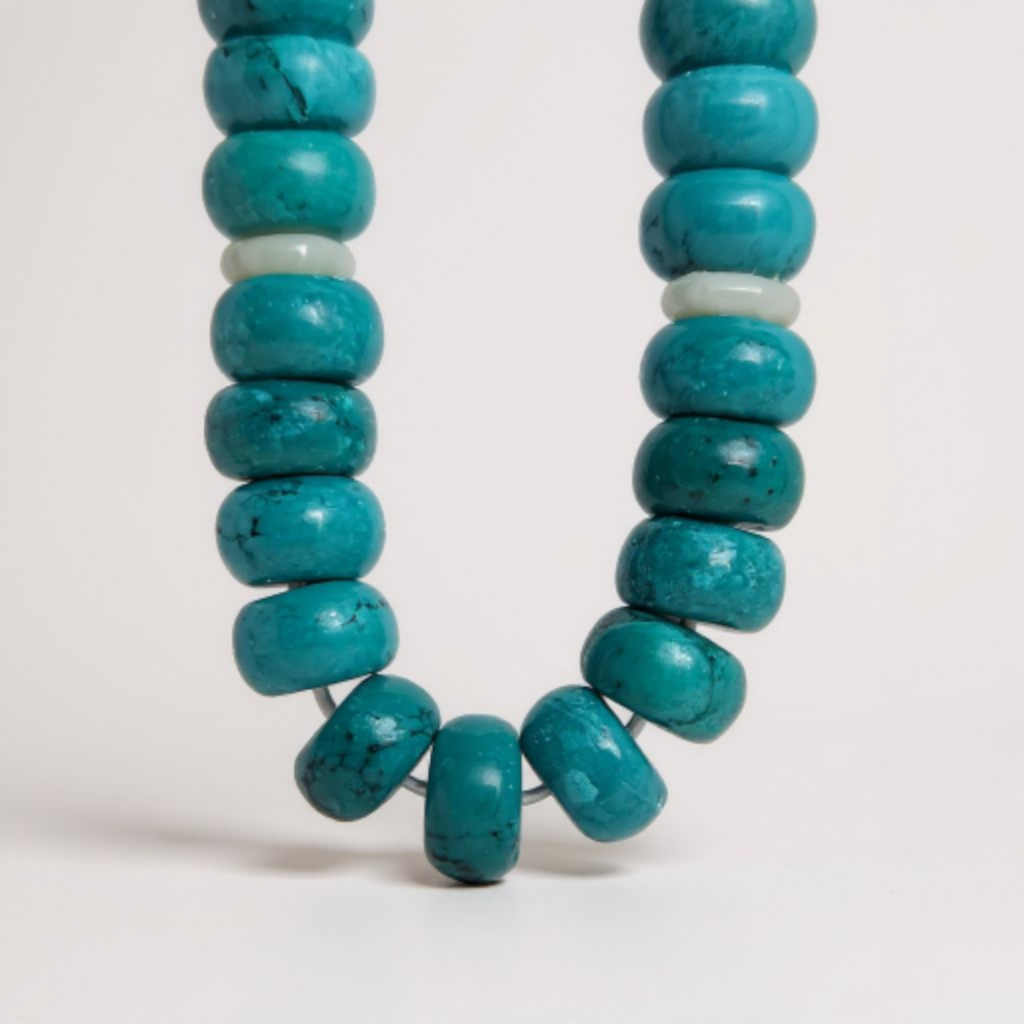 Bileklik Tespih Rondela Serisi (Yeşil turkuaz) 8*5 mm