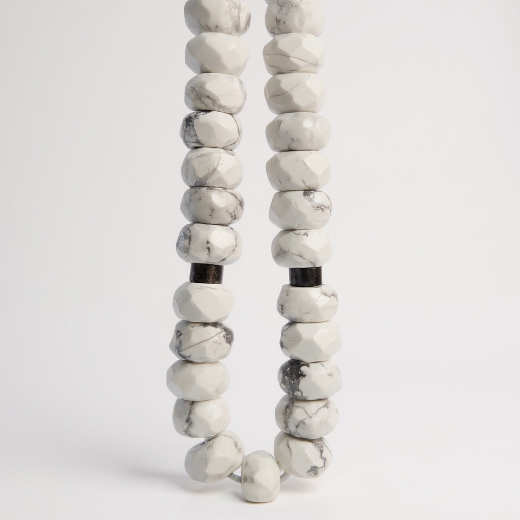 Armband-Gebetsperlen Unterlegscheiben-Serie (Howlith) 8 x 5 mm