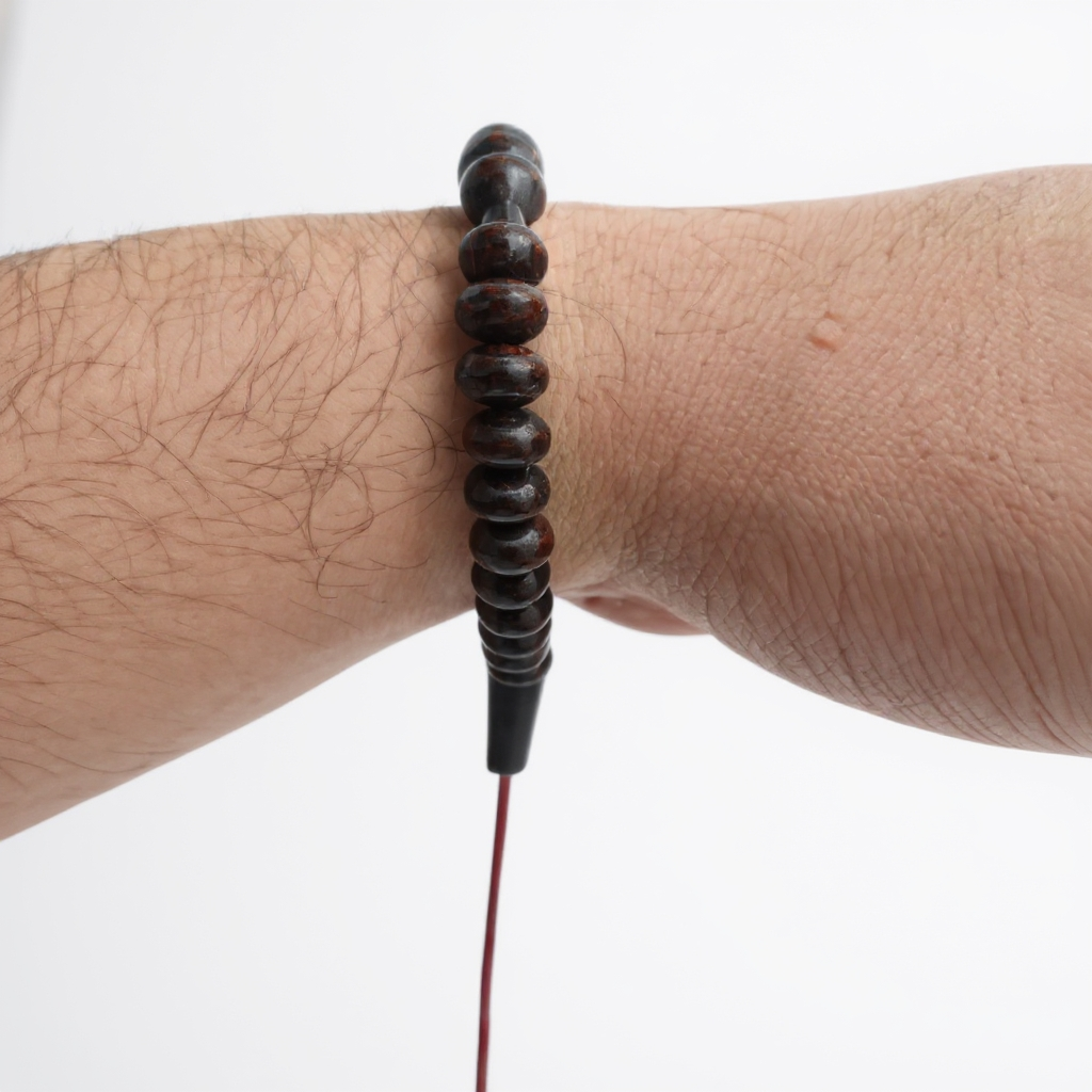 Armband-Gebetsperlen Unterlegscheiben-Serie (Roter Jaspis) 8 x 5 mm