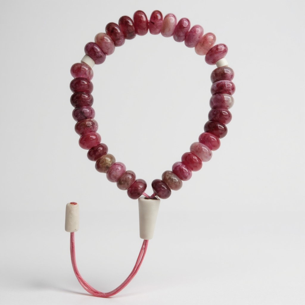 Armband-Rosenkranz-Unterlegscheiben-Serie (Rosa Jade) 8*5 mm