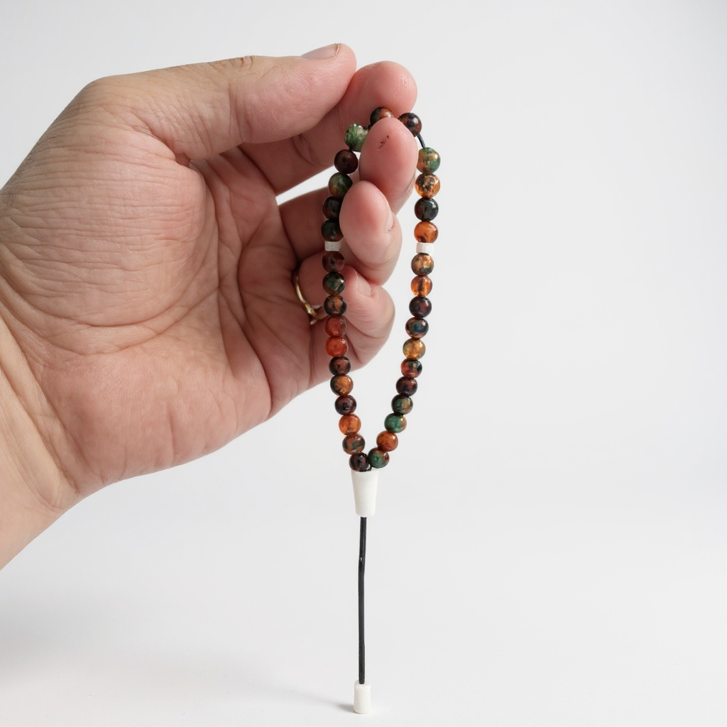 Bracelet Prayer Bead Set (Red Green Agate) 6 mm