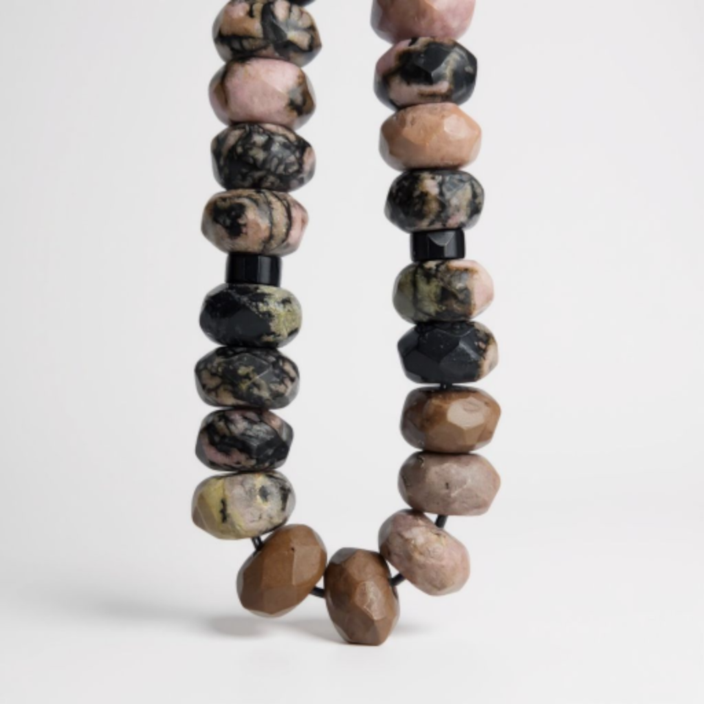 Bileklik Tespih Rondela Serisi (Pembe Rodonit) 8*5 mm