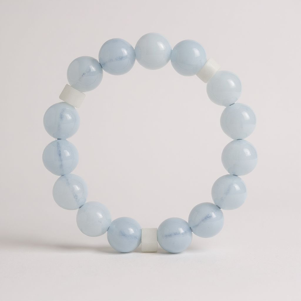 Bileklik Tespih Çekim Serisi (Açık Mavi Ceyt) 6mm