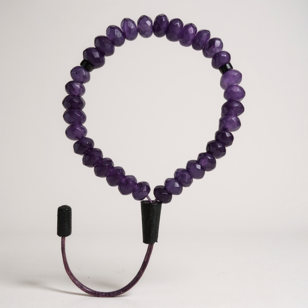 Armband-Gebetsperlen, Unterlegscheiben-Serie (Lila Jade), 8 x 5 mm