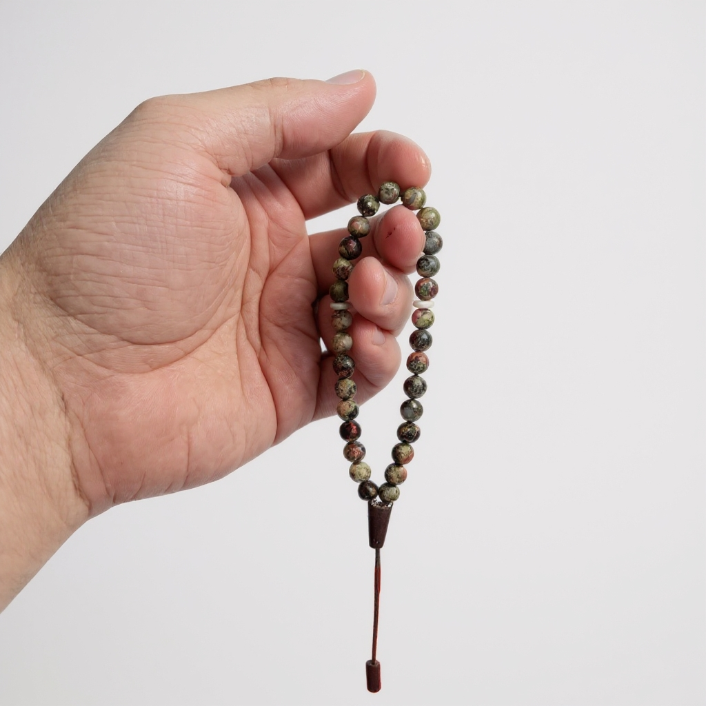 Bracelet Prayer Bead Set (Light Green Agate) 6 mm