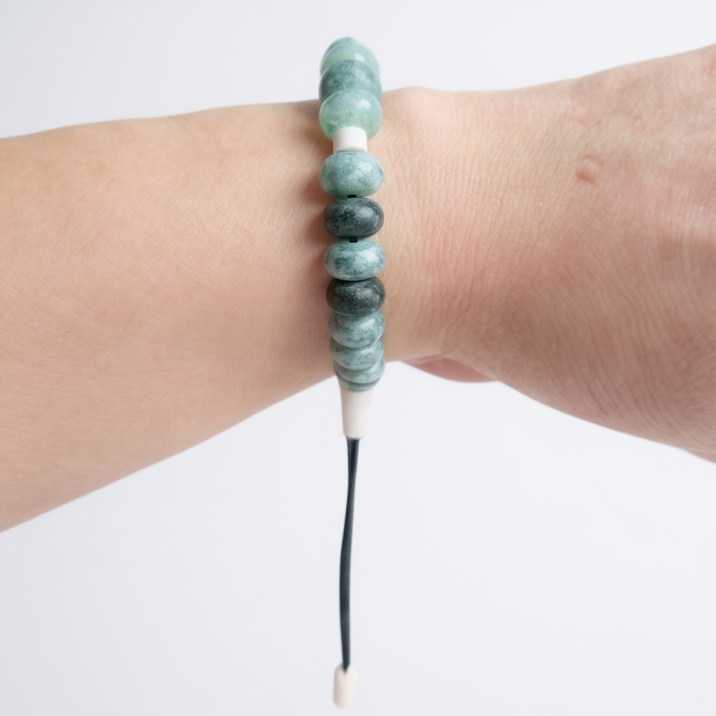 Bracelet Rosary Washer Series (Green Jade) 8*5 mm