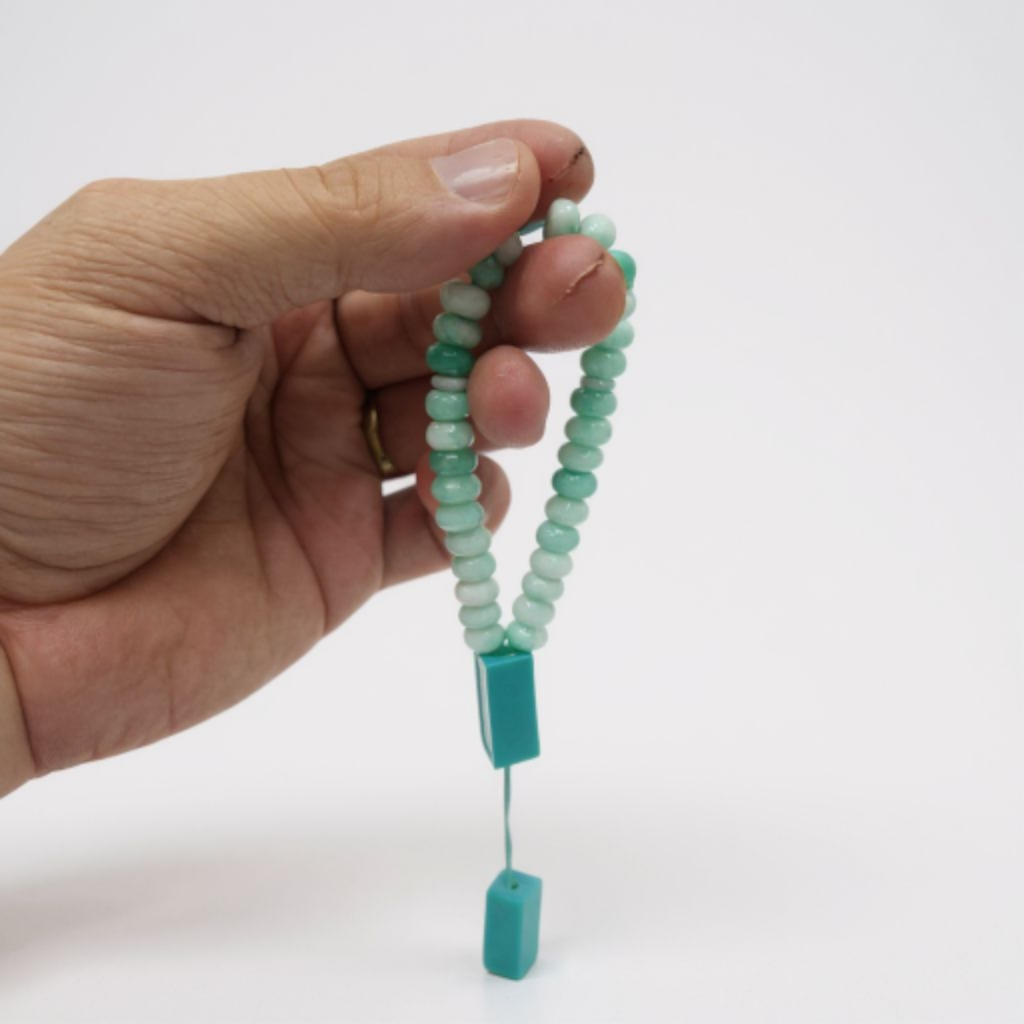 Bileklik Tespih Rondela Serisi (Turkuaz Ceyt) 8*5 mm