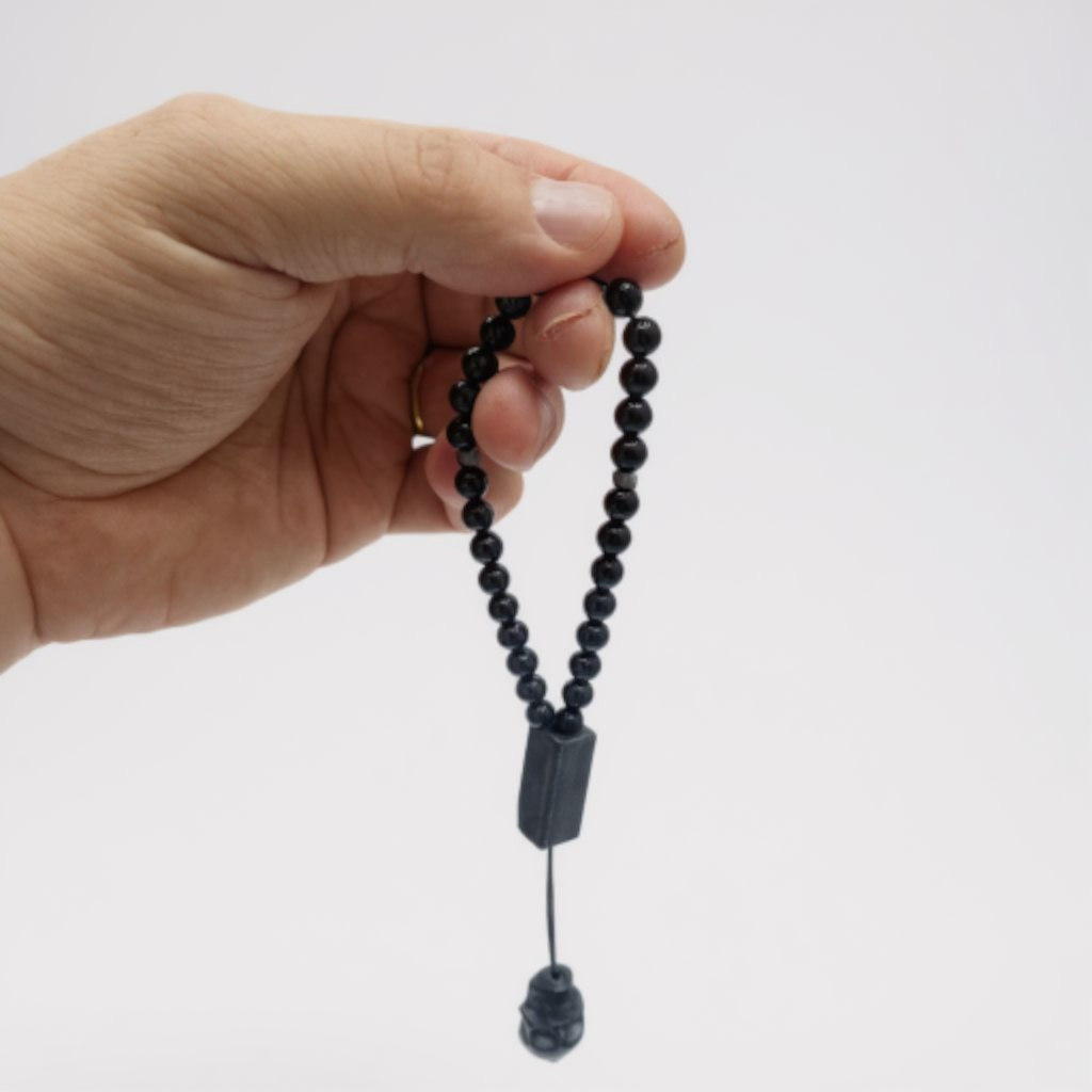 Bileklik Tespih Çekim Serisi (Siyah Parlak Oniks) 6 mm